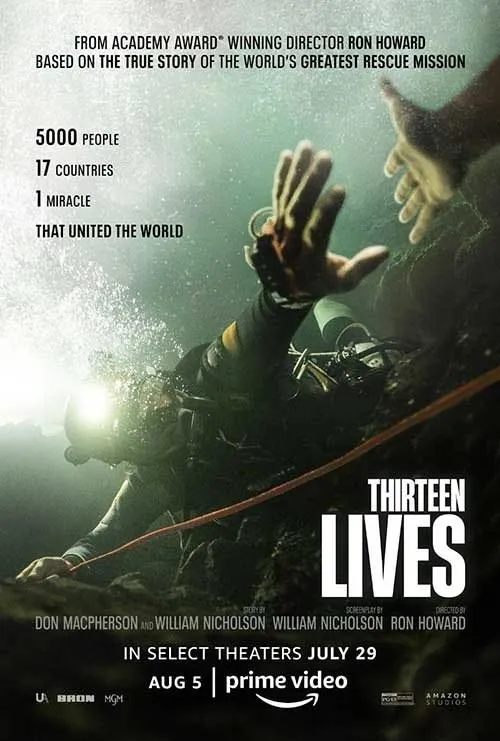 Thirteen Lives movie poster streaming on doneiptv