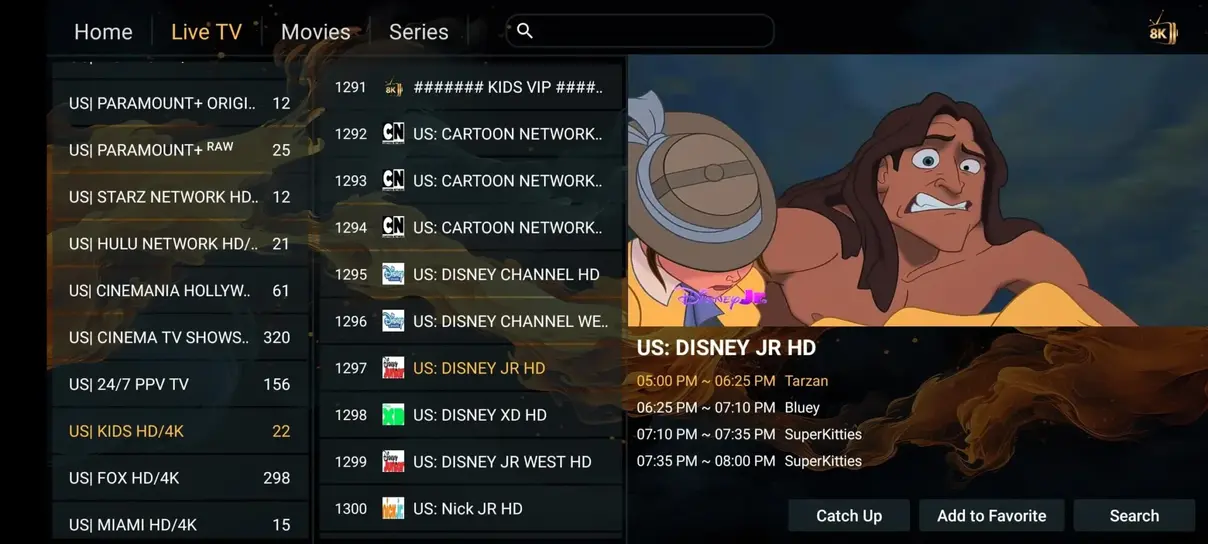 doneiptv Movies category dashboard preview