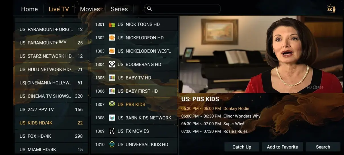 doneiptv EPG electronic program guide interface preview