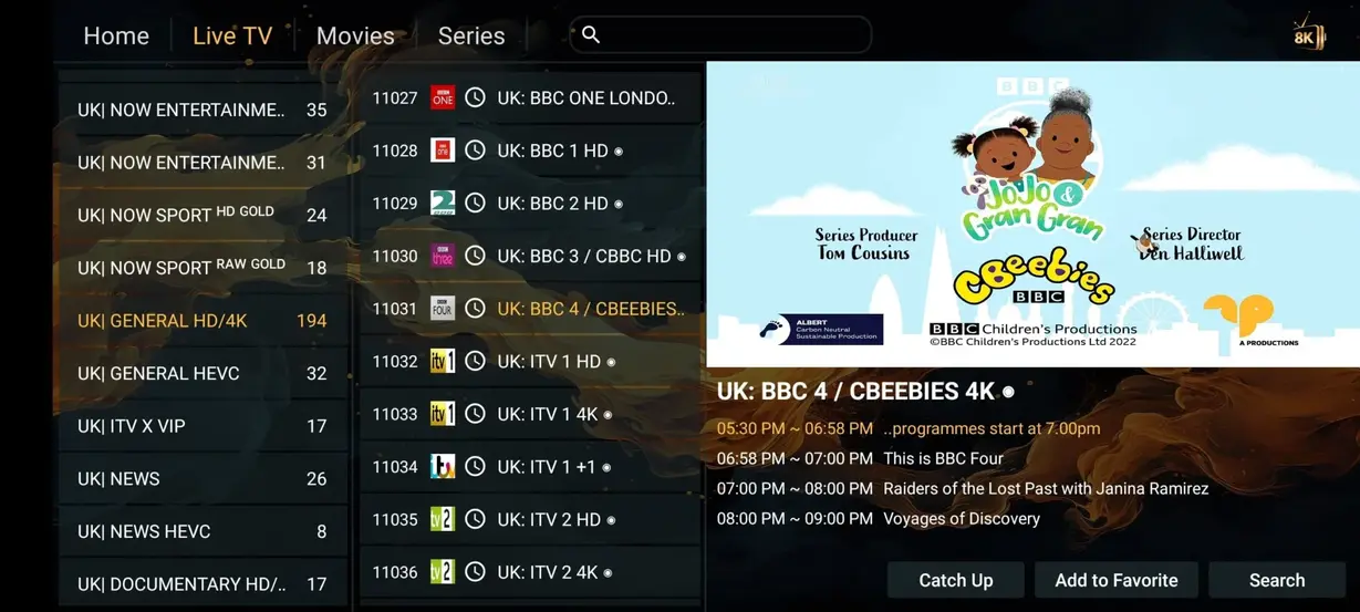 doneiptv Smart TV app dashboard interface preview